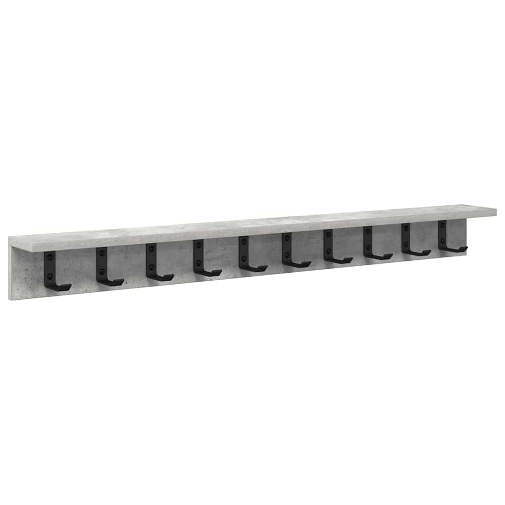 Wall-Mounted Coat Rack Concrete Grey 100 x 10.5 x 10.5 cm