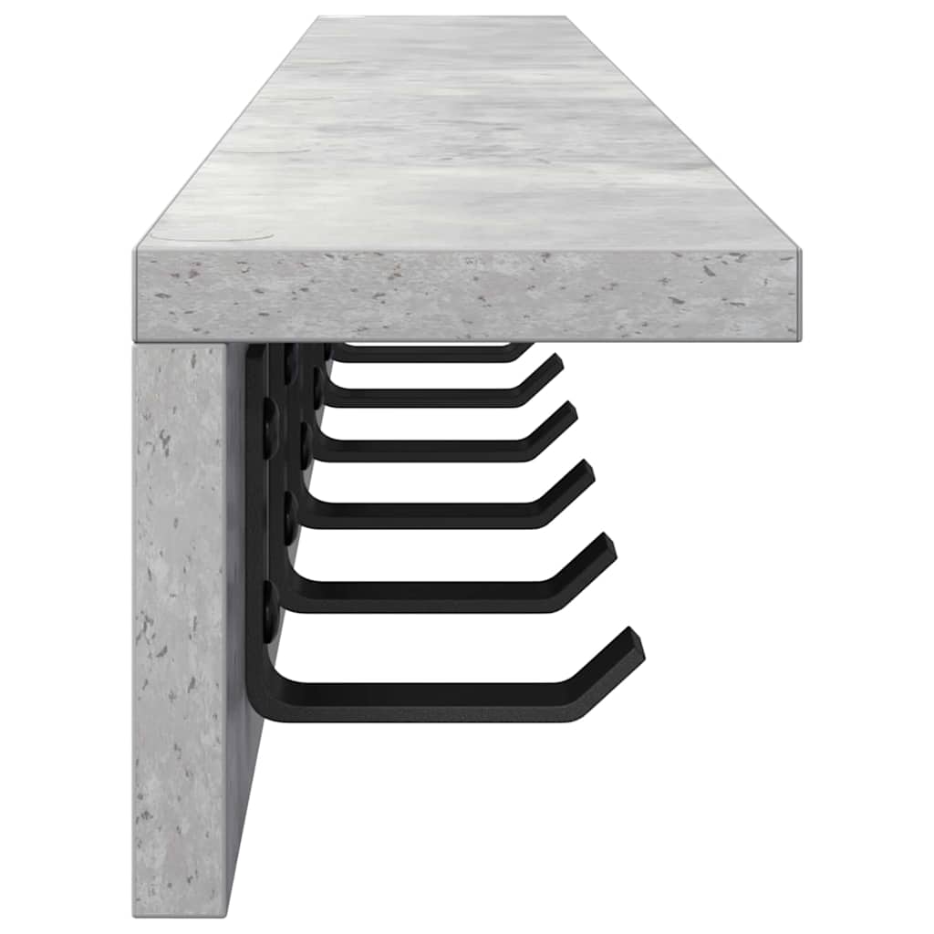 Wall-Mounted Coat Rack Concrete Grey 100 x 10.5 x 10.5 cm