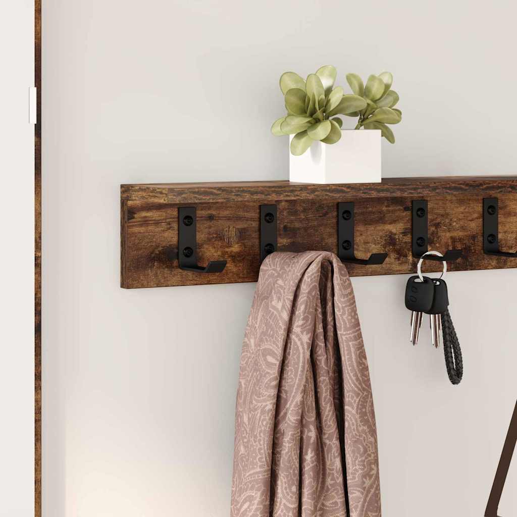 Wall-Mounted Coat Rack Smoked Oak 100 x 10.5 x 10.5 cm