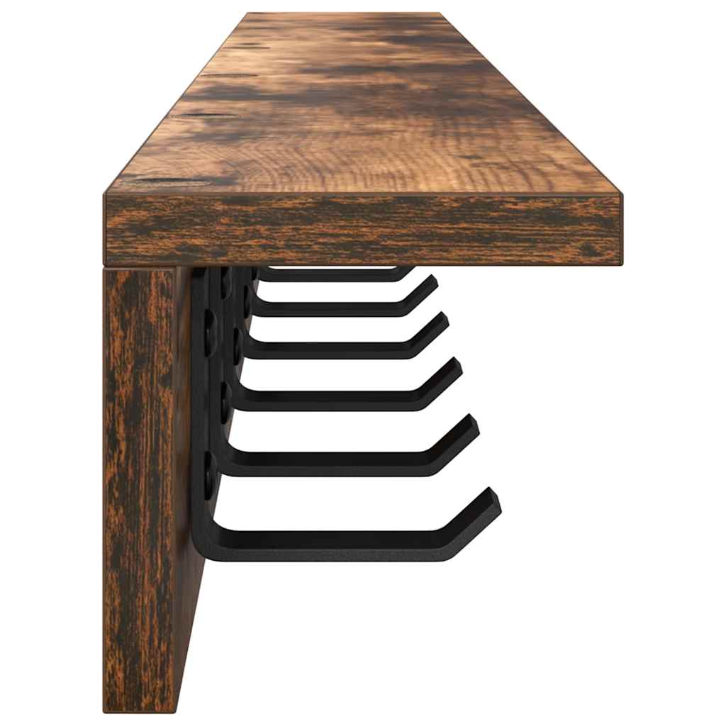 Wall-Mounted Coat Rack Smoked Oak 100 x 10.5 x 10.5 cm