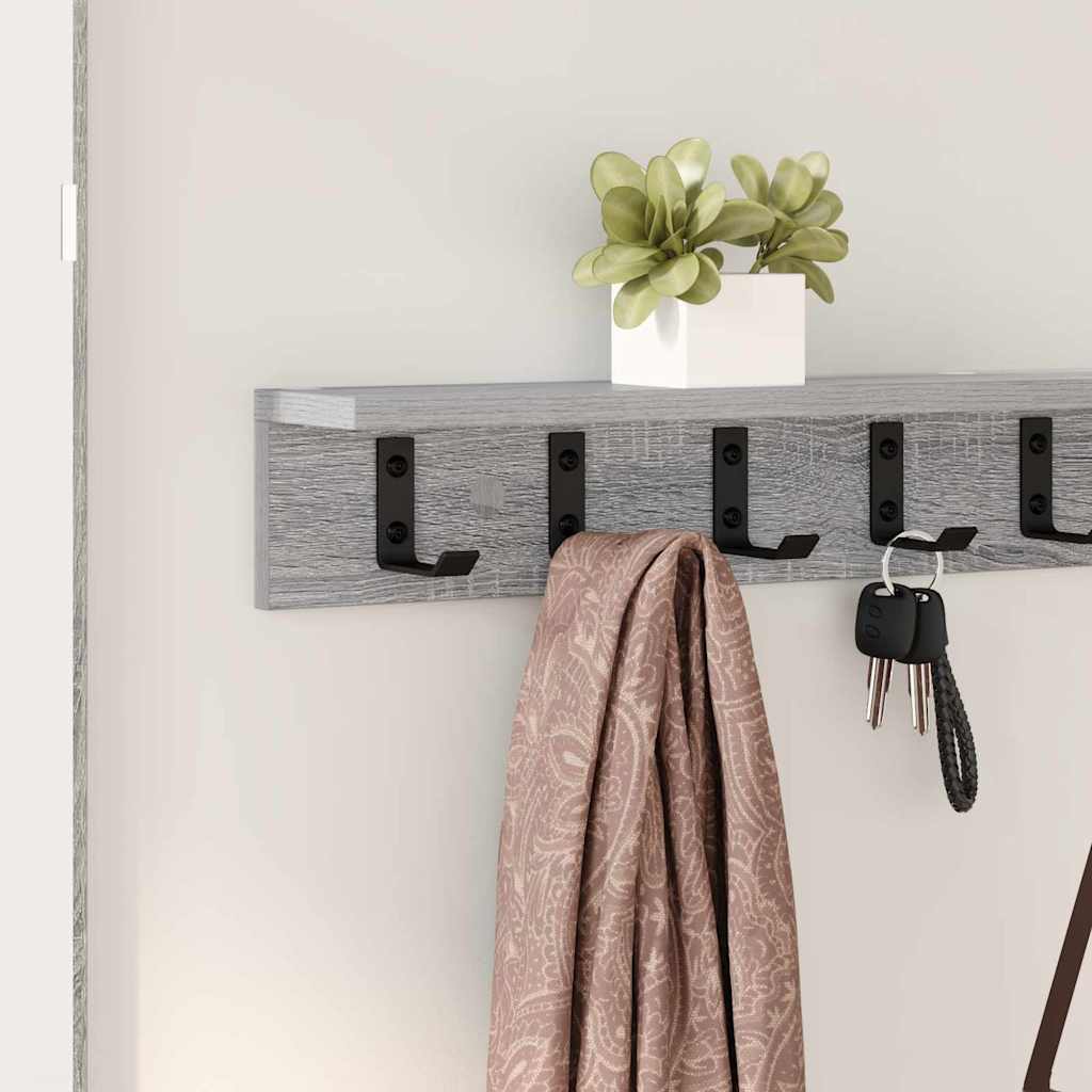 Wall-Mounted Coat Rack Grey Sonoma 100 x 10.5 x 10.5 cm