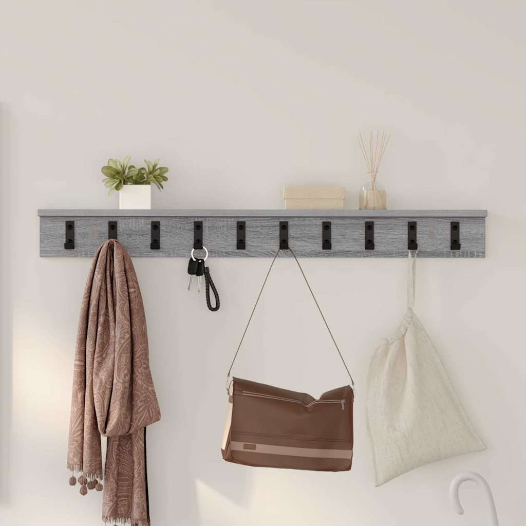 Wall-Mounted Coat Rack Grey Sonoma 100 x 10.5 x 10.5 cm