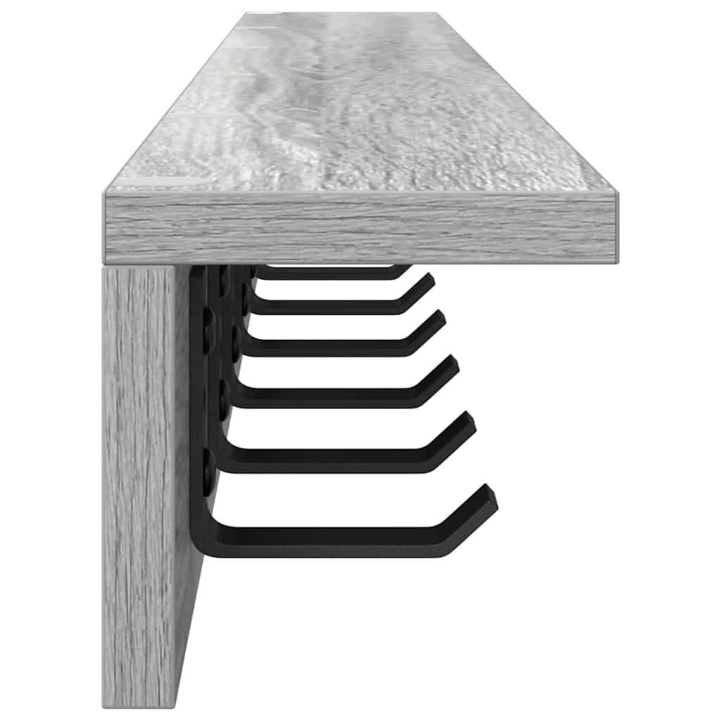 Wall-Mounted Coat Rack Grey Sonoma 100 x 10.5 x 10.5 cm