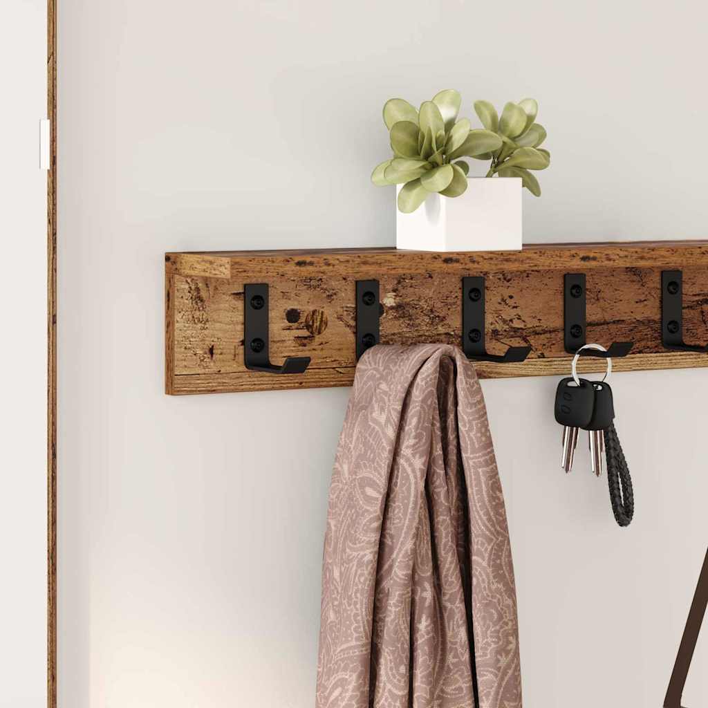 Wall-Mounted Coat Rack Old Wood 100 x 10.5 x 10.5 cm