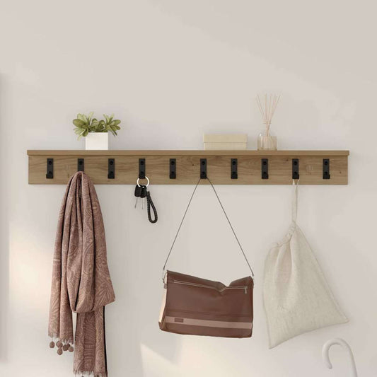 Wall-Mounted Coat Rack Artisan Oak 100 x 10.5 x 10.5 cm