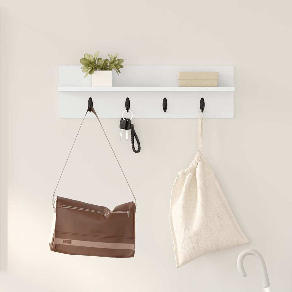 Wall-Mounted Coat Rack Wall-Mounted White 60 x 10.5 x 18 cm