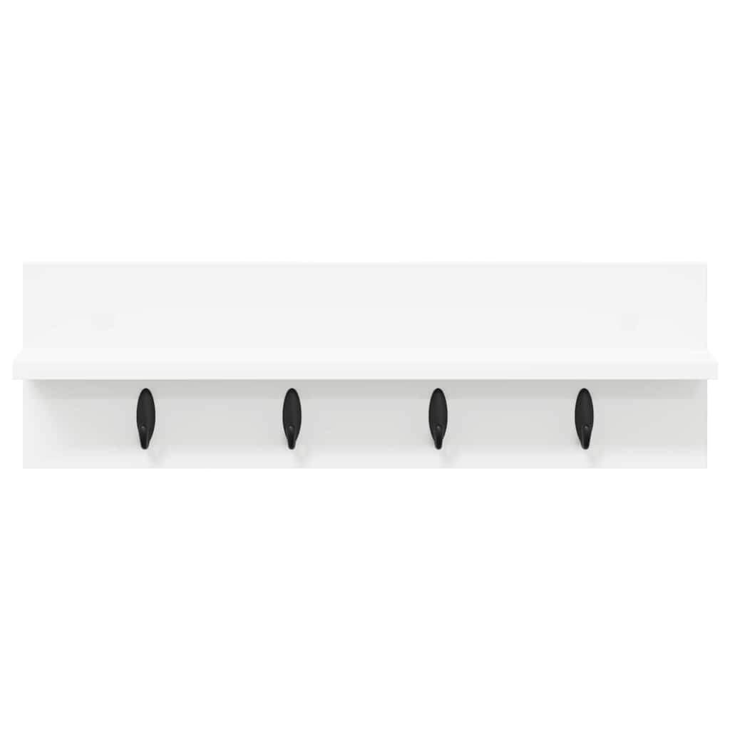 Wall-Mounted Coat Rack White 60 x 10.5 x 18 cm Engineered wood