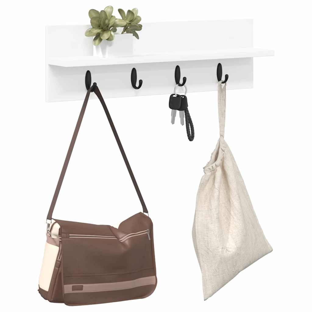 Wall-Mounted Coat Rack Wall-Mounted White 60 x 10.5 x 18 cm