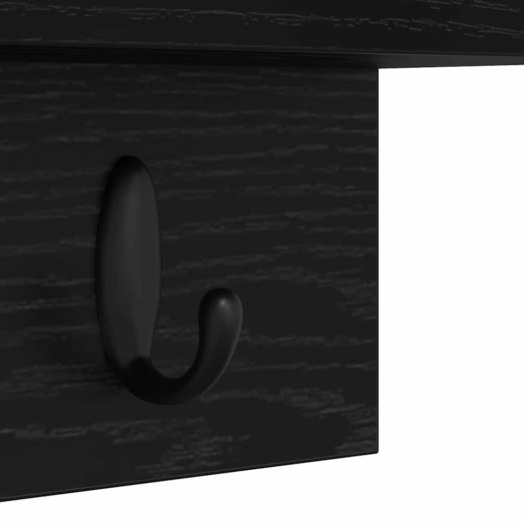 Wall-Mounted Coat Rack Wall-mounted Black Oak 60 x 10.5 x 18 cm