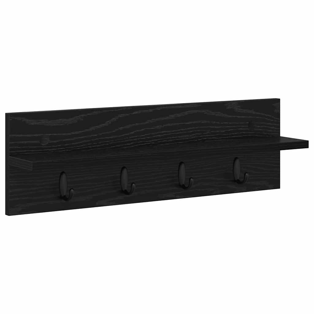 Wall-Mounted Coat Rack Wall-Mounted Black Oak 60 x 10.5 x 18 cm