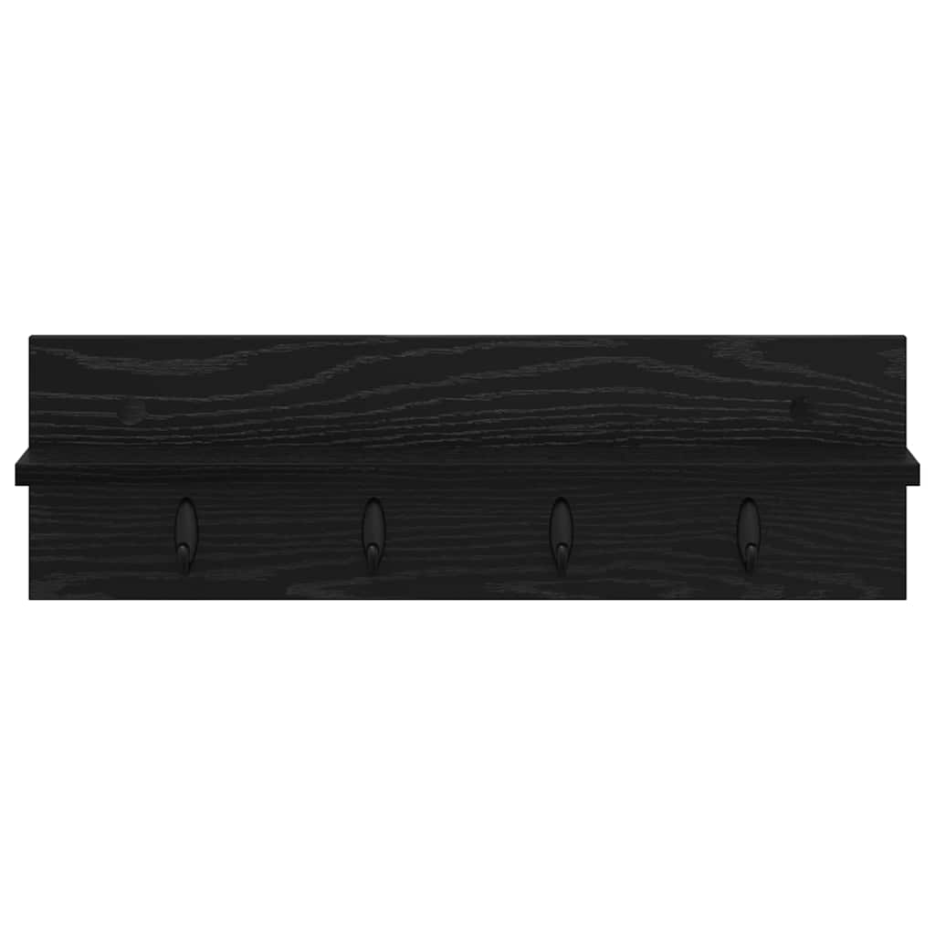 Wall-Mounted Coat Rack Wall-Mounted Black Oak 60 x 10.5 x 18 cm