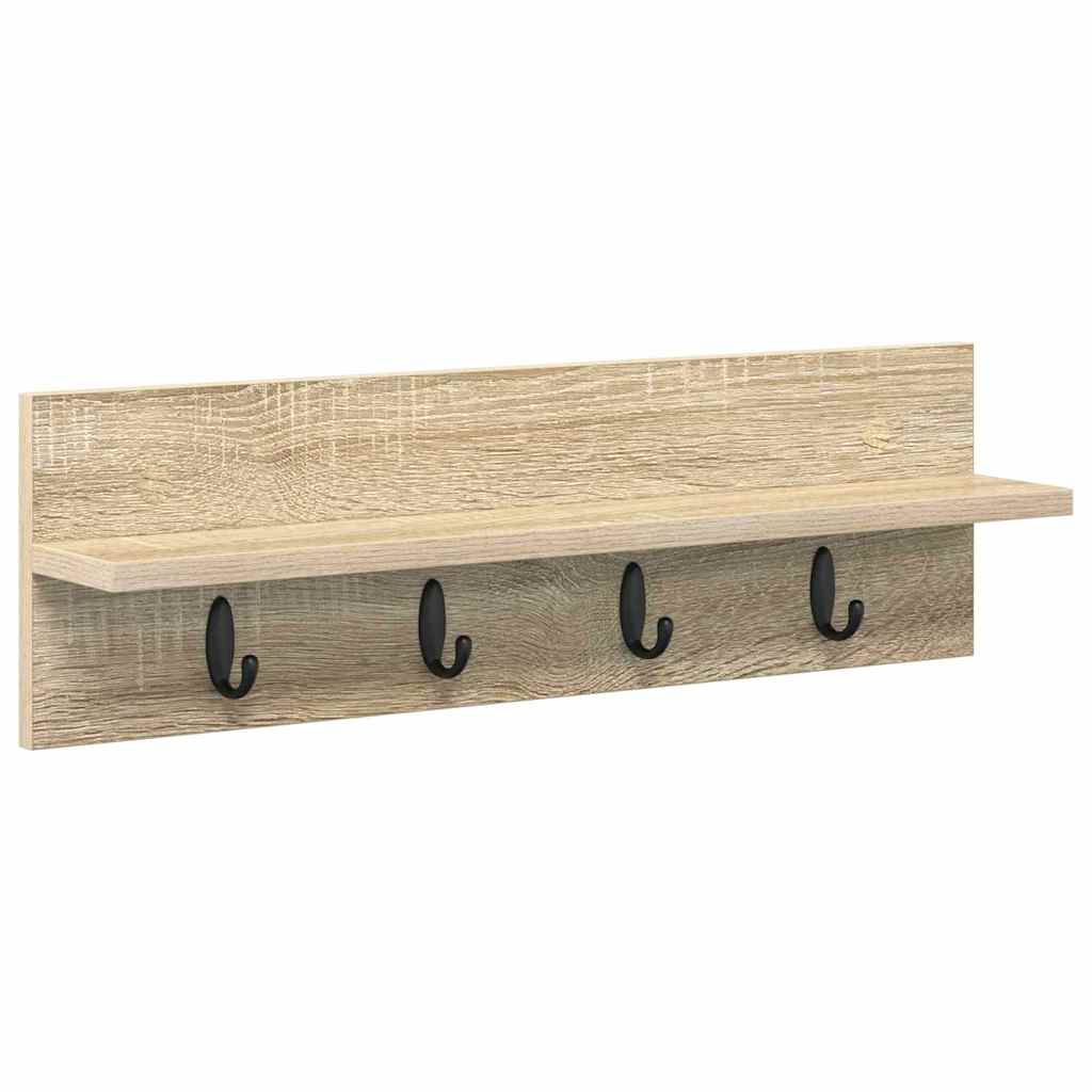 Wall-Mounted Coat Rack Sonoma Oak 60 x 10.5 x 18 cm