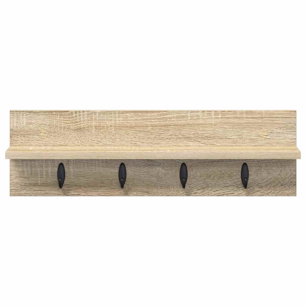 Wall-Mounted Coat Rack Sonoma Oak 60 x 10.5 x 18 cm