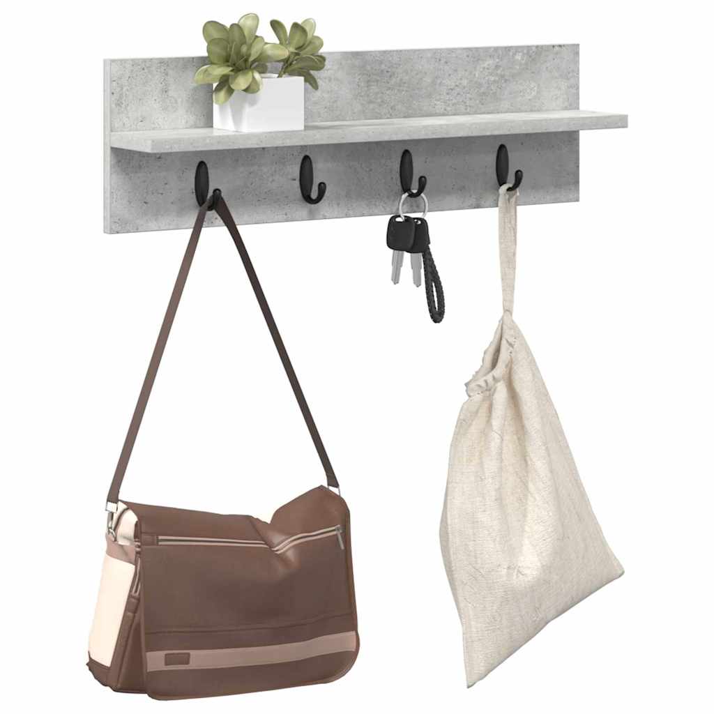 Wall-Mounted Coat Rack Wall-Mounted Concrete Grey