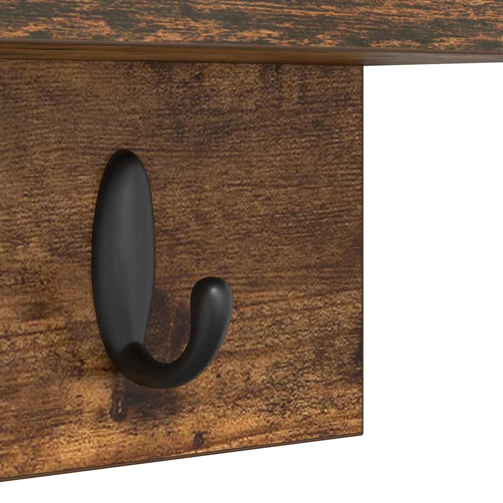 Wall-Mounted Coat Rack Smoked Oak 60 x 10.5 x 18 cm