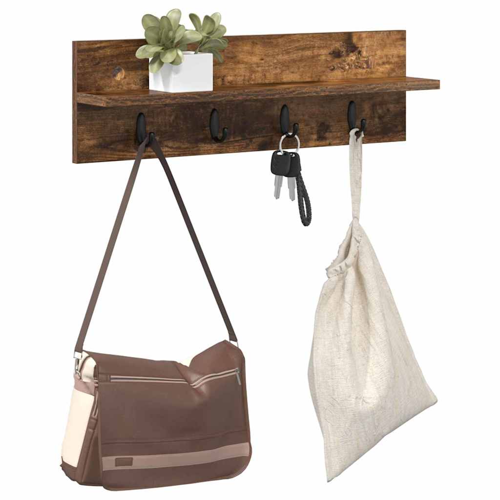 Wall-Mounted Coat Rack Wall-Mounted Smoked Oak Engineered wood