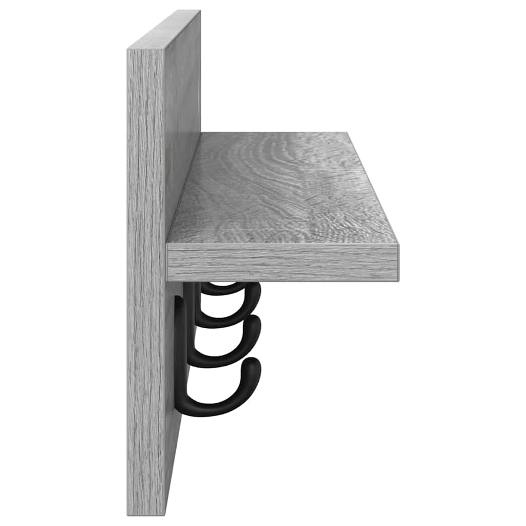 Wall-Mounted Coat Rack Grey Sonoma 60 x 10.5 x 18 cm