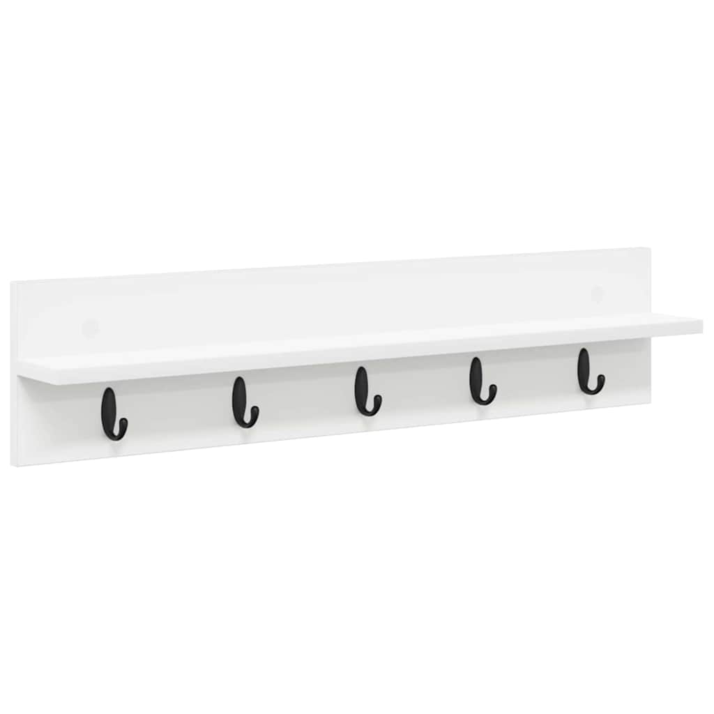 Wall-Mounted Coat Rack White 80 x 10.5 x 18 cm Engineered wood