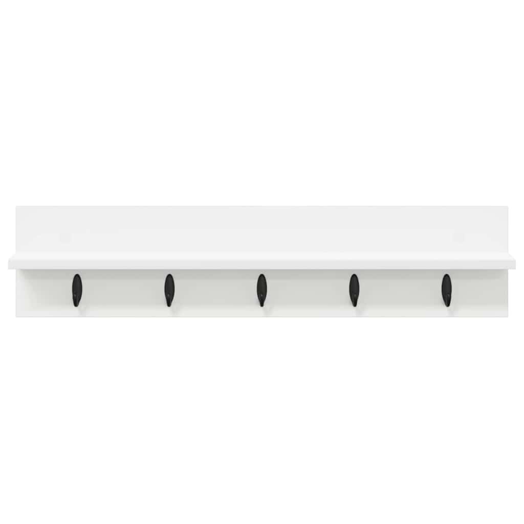 Wall-Mounted Coat Rack White 80 x 10.5 x 18 cm Engineered wood