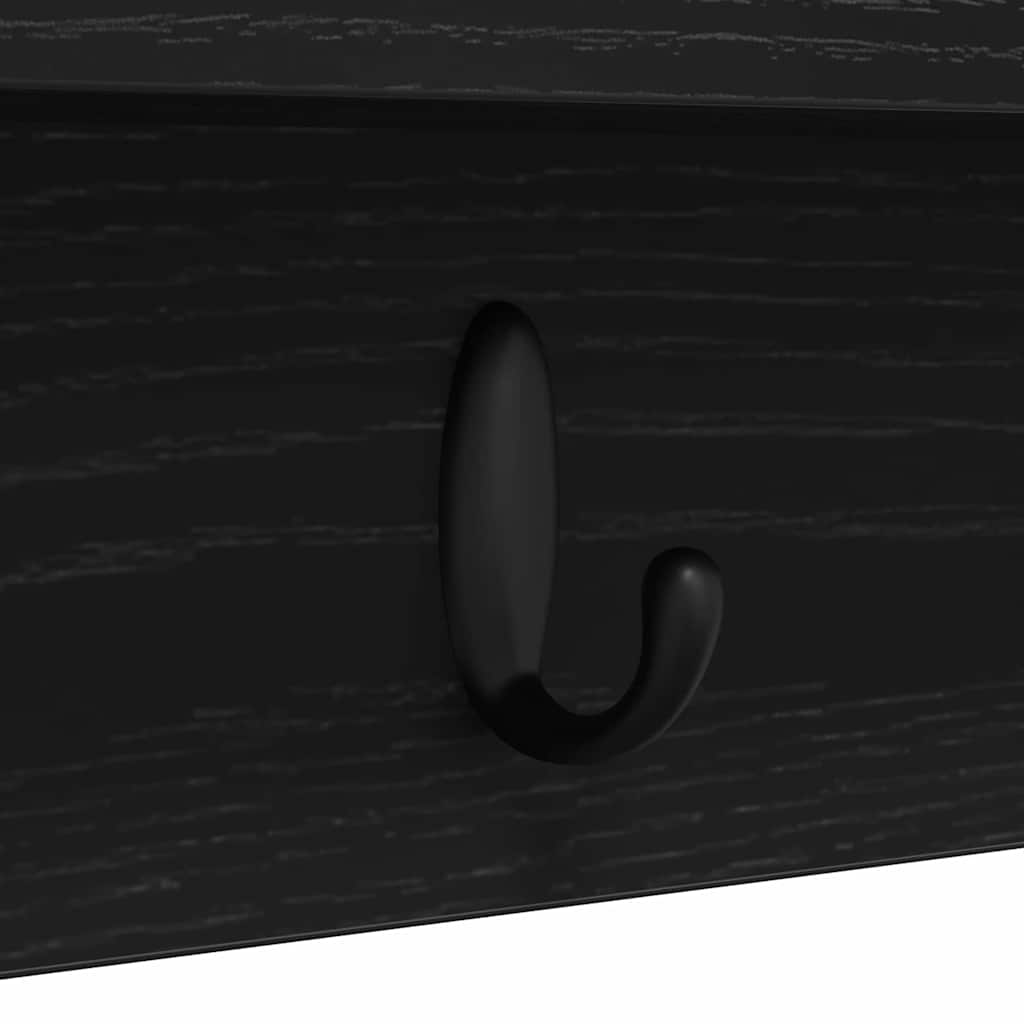 Wall-Mounted Coat Rack Wall-mounted Black Oak 80 x 10.5 x 18 cm