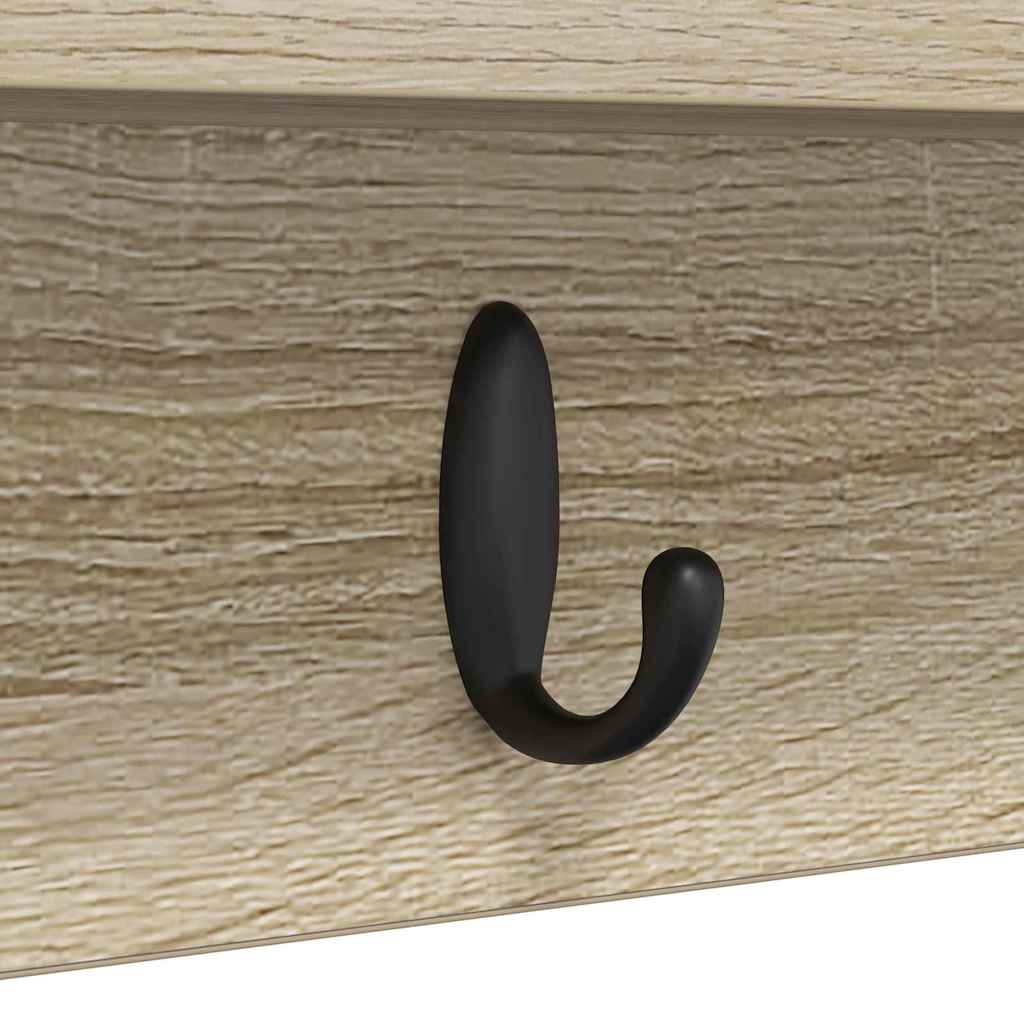 Wall-Mounted Coat Rack Sonoma Oak 80 x 10.5 x 18 cm