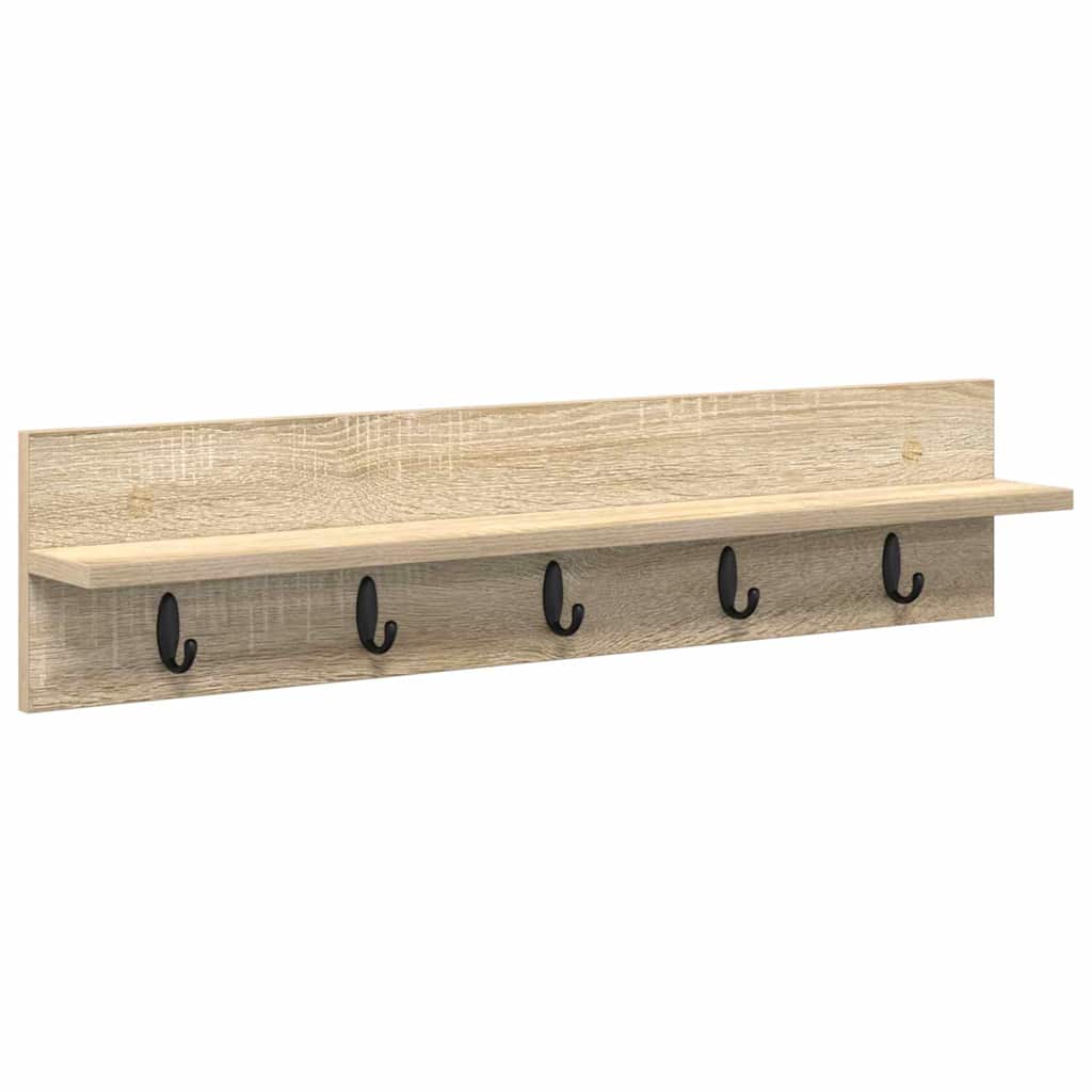 Wall-Mounted Coat Rack Sonoma Oak 80 x 10.5 x 18 cm