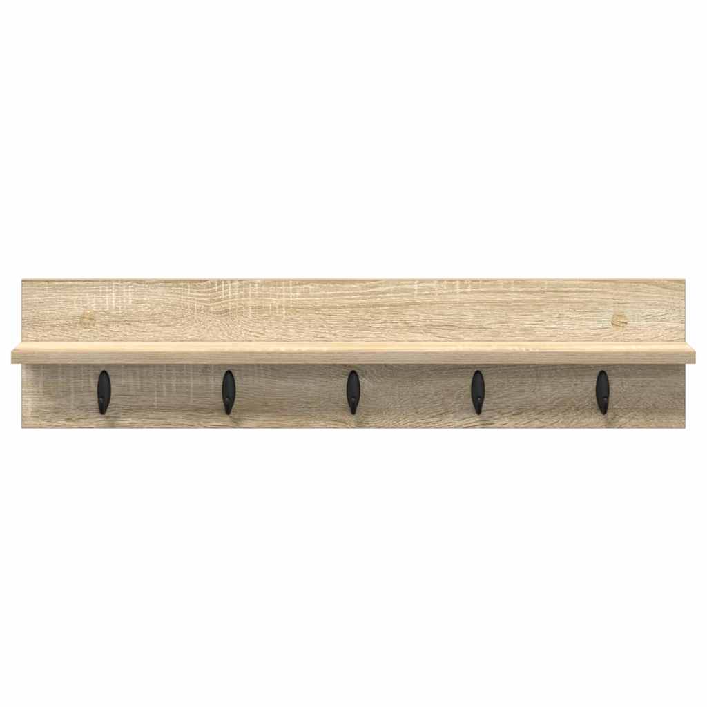Wall-Mounted Coat Rack Sonoma Oak 80 x 10.5 x 18 cm
