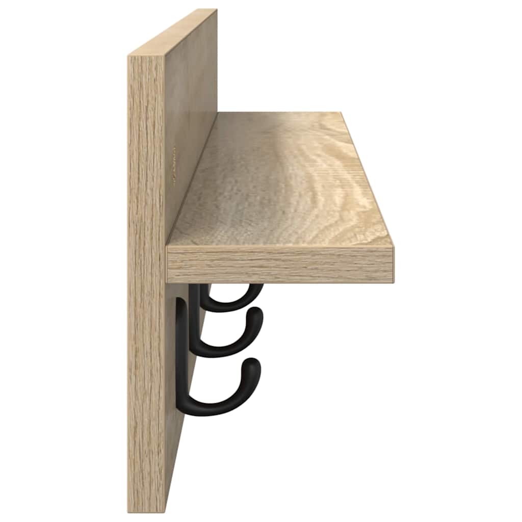 Wall-Mounted Coat Rack Sonoma Oak 80 x 10.5 x 18 cm