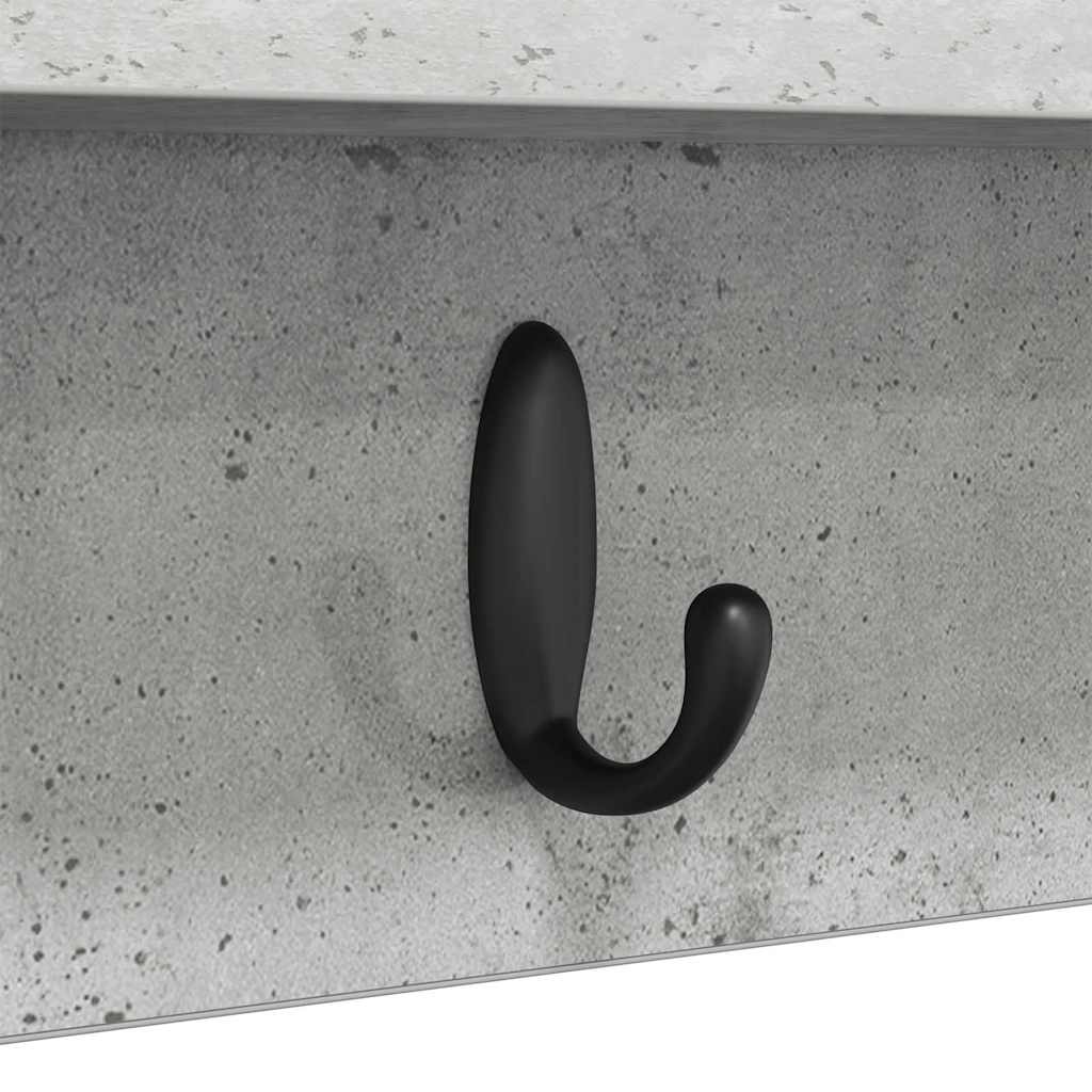 Wall-Mounted Coat Rack Concrete Grey 80 x 10.5 x 18 cm