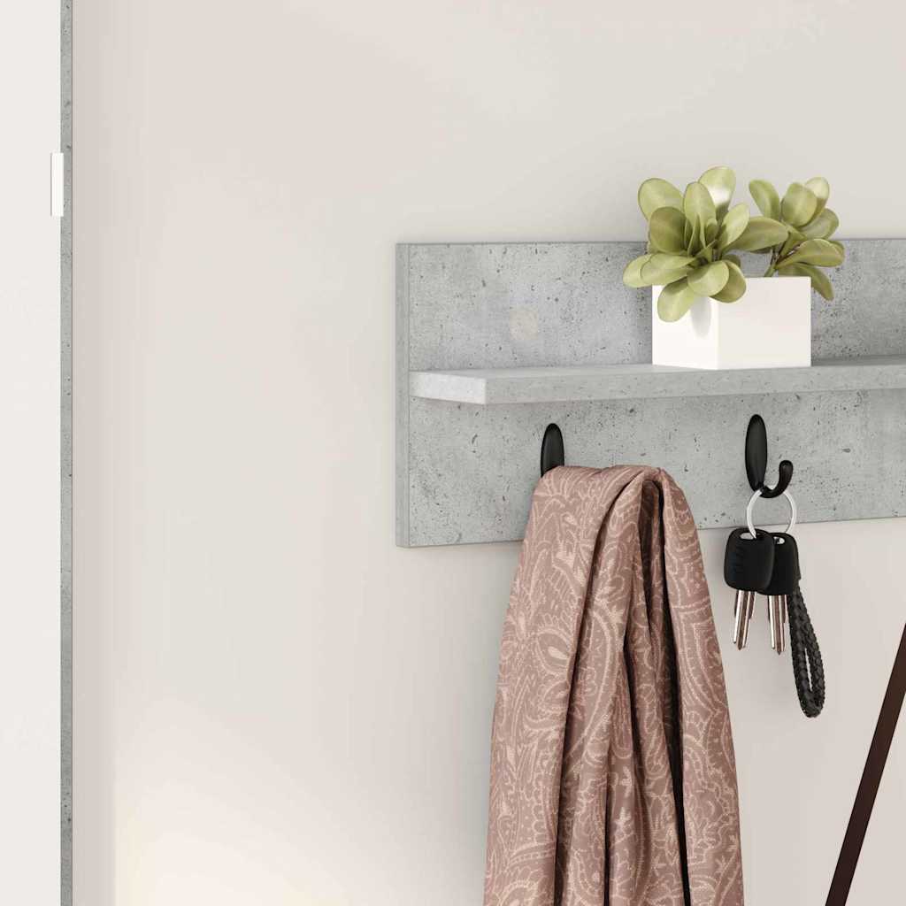 Wall-Mounted Coat Rack Concrete Grey 80 x 10.5 x 18 cm