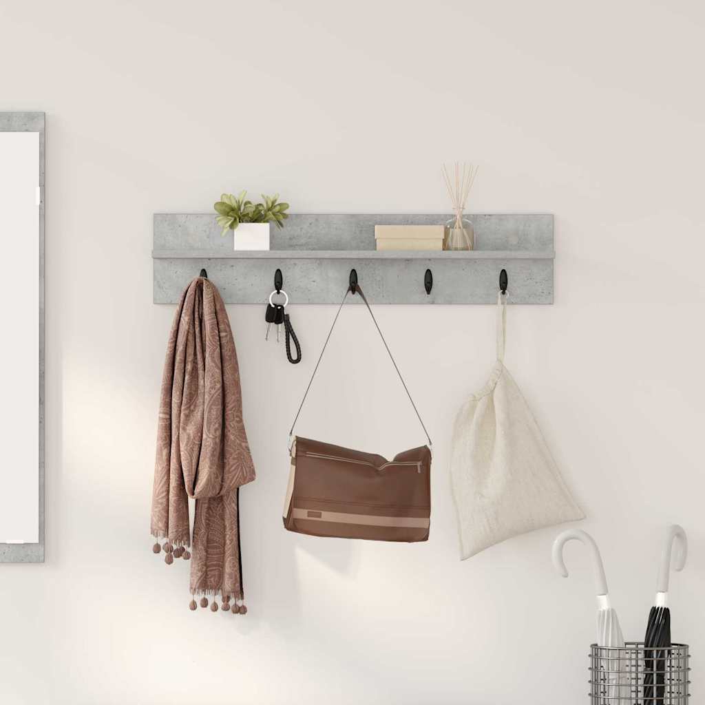 Wall-Mounted Coat Rack Wall-Mounted Concrete Grey