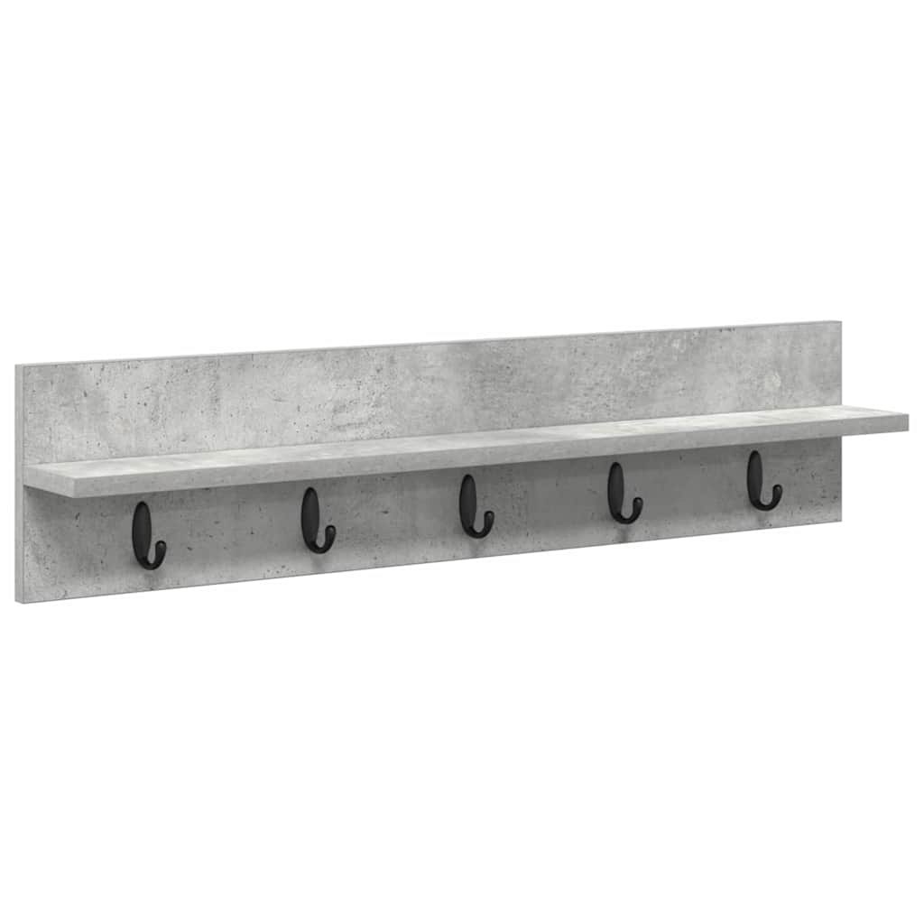 Wall-Mounted Coat Rack Concrete Grey 80 x 10.5 x 18 cm