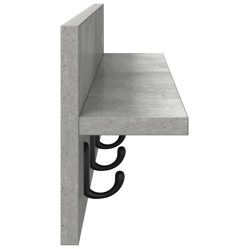 Wall-Mounted Coat Rack Concrete Grey 80 x 10.5 x 18 cm