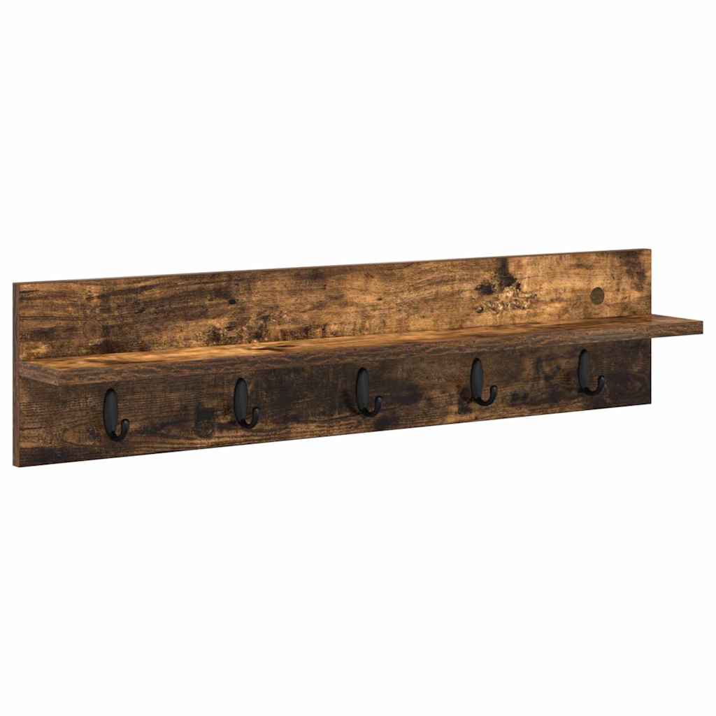Wall-Mounted Coat Rack Smoked Oak 80 x 10.5 x 18 cm