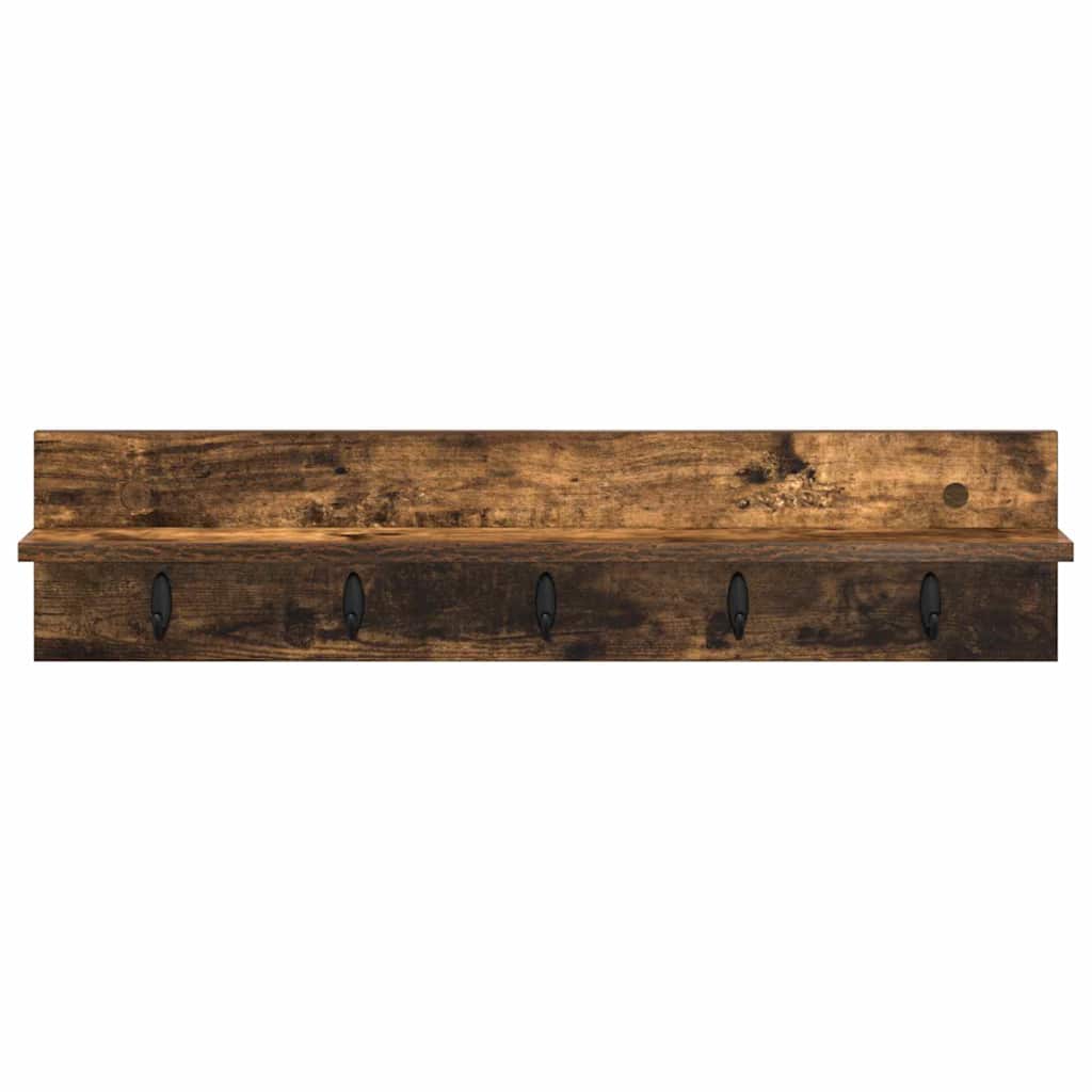 Wall-Mounted Coat Rack Smoked Oak 80 x 10.5 x 18 cm