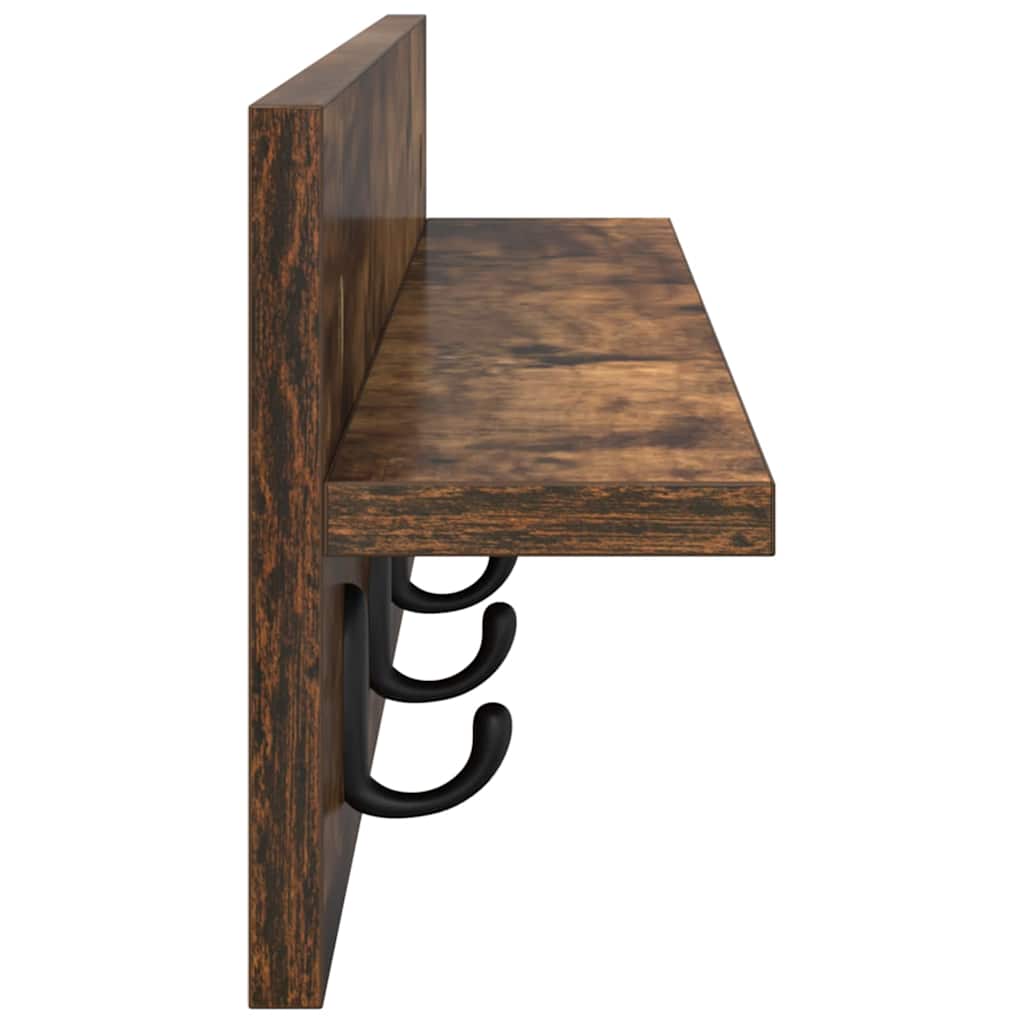 Wall-Mounted Coat Rack Smoked Oak 80 x 10.5 x 18 cm