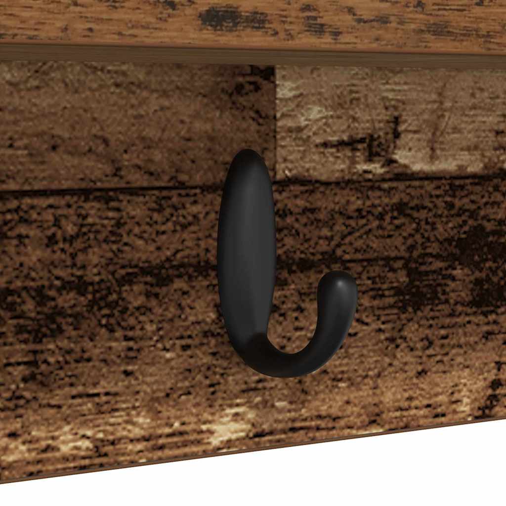 Wall-Mounted Coat Rack Wall-mounted Old Wood 80 x 10.5 x 18 cm