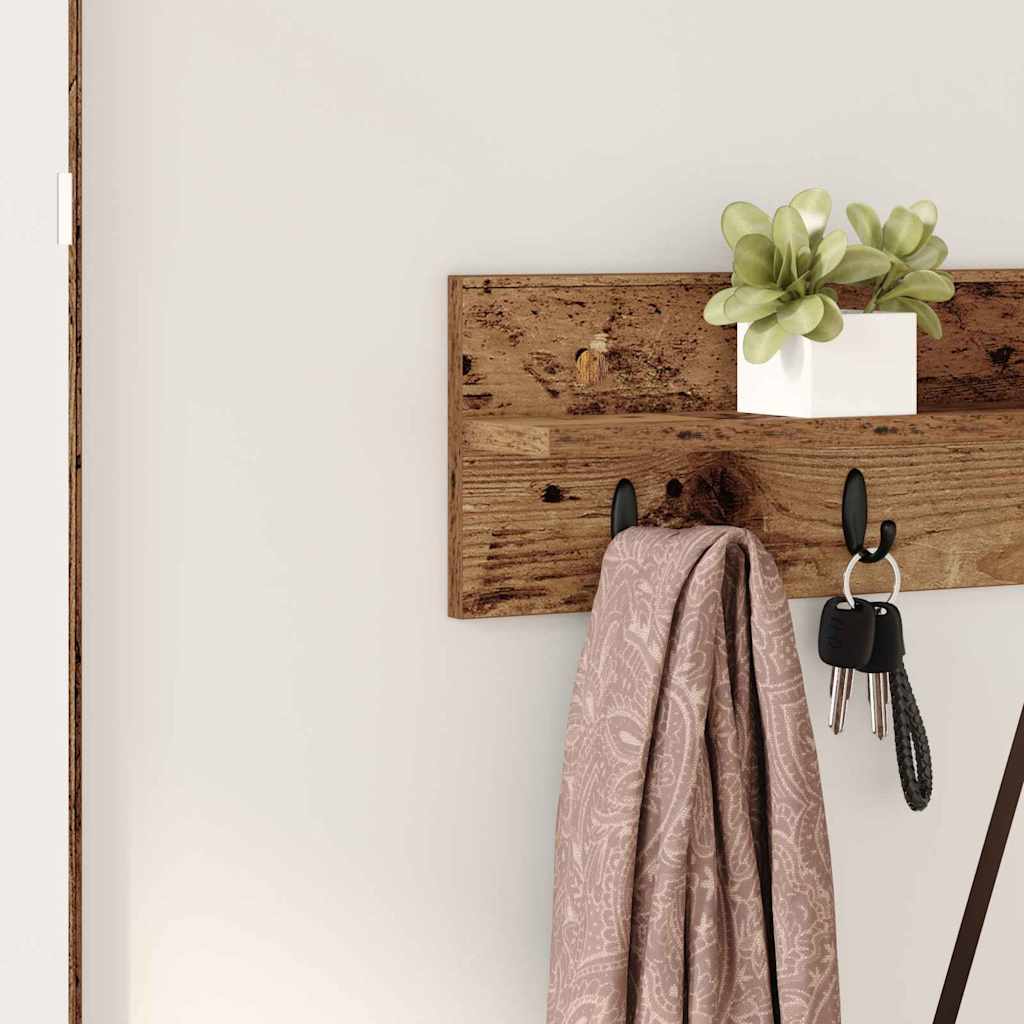 Wall-Mounted Coat Rack Wall-mounted Old Wood 80 x 10.5 x 18 cm