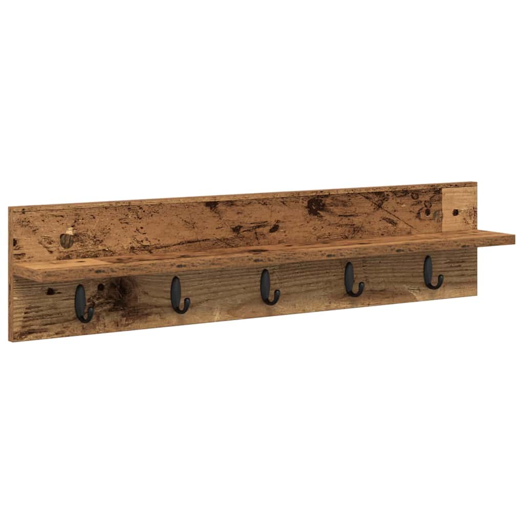 Wall-Mounted Coat Rack Wall-mounted Old Wood 80 x 10.5 x 18 cm