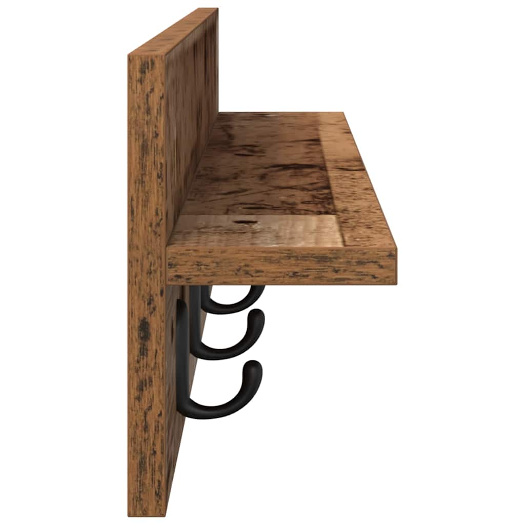 Wall-Mounted Coat Rack Wall-mounted Old Wood 80 x 10.5 x 18 cm
