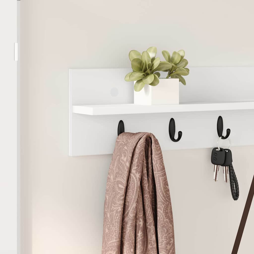 Wall-Mounted Coat Rack Wall-Mounted White 100 x 10.5 x 18 cm