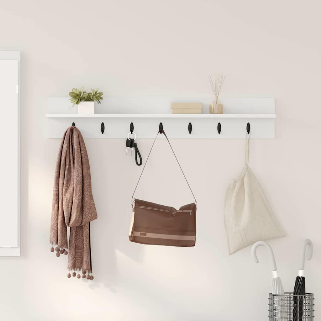 Wall-Mounted Coat Rack Wall-Mounted White 100 x 10.5 x 18 cm