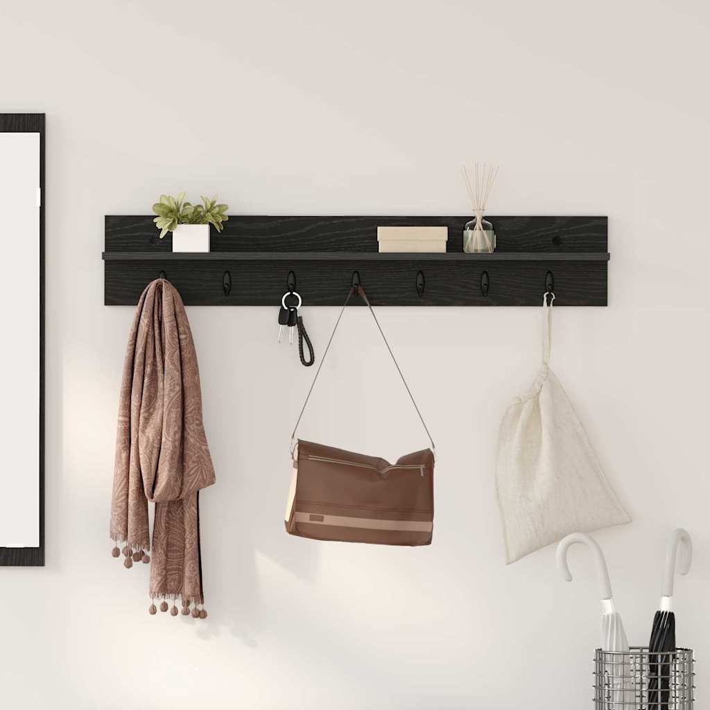 Wall-Mounted Coat Rack Wall-Mounted Black Oak Engineered wood