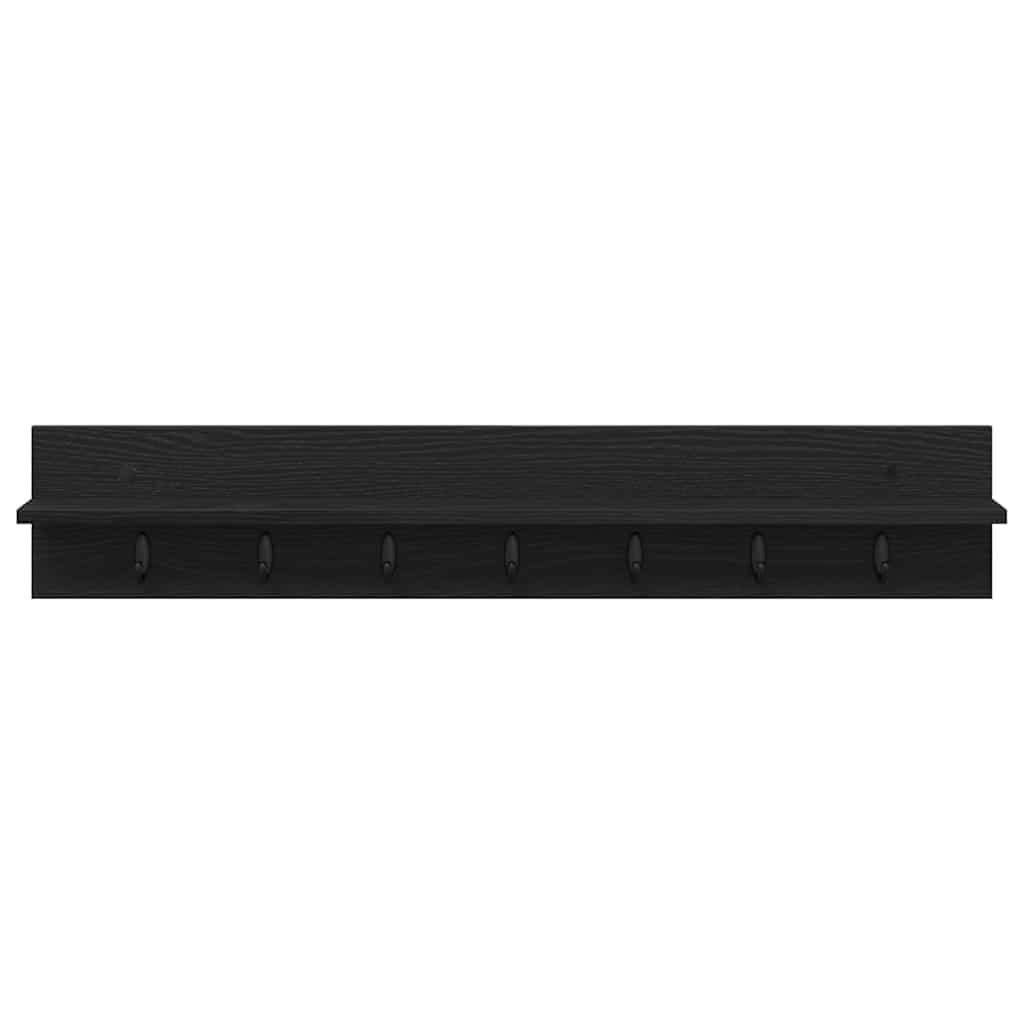 Wall-Mounted Coat Rack Black Oak 100 x 10.5 x 18 cm