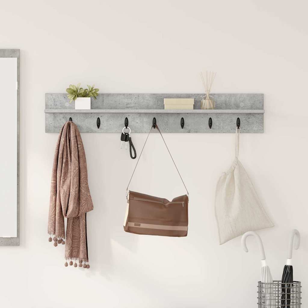 Wall-Mounted Coat Rack Wall-Mounted Concrete Grey