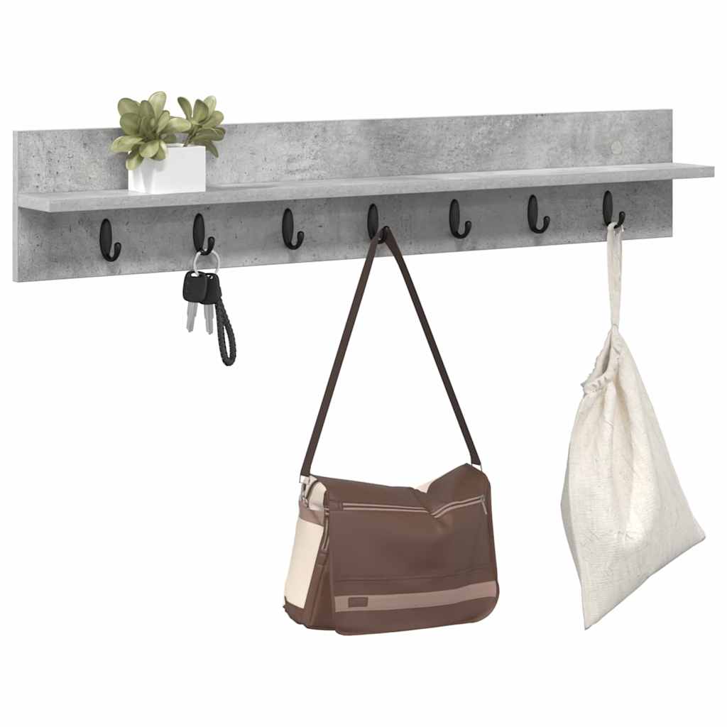 Wall-Mounted Coat Rack Wall-Mounted Concrete Grey