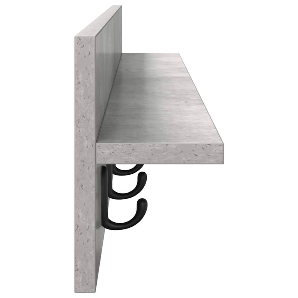 Wall-Mounted Coat Rack Wall-Mounted Concrete Grey