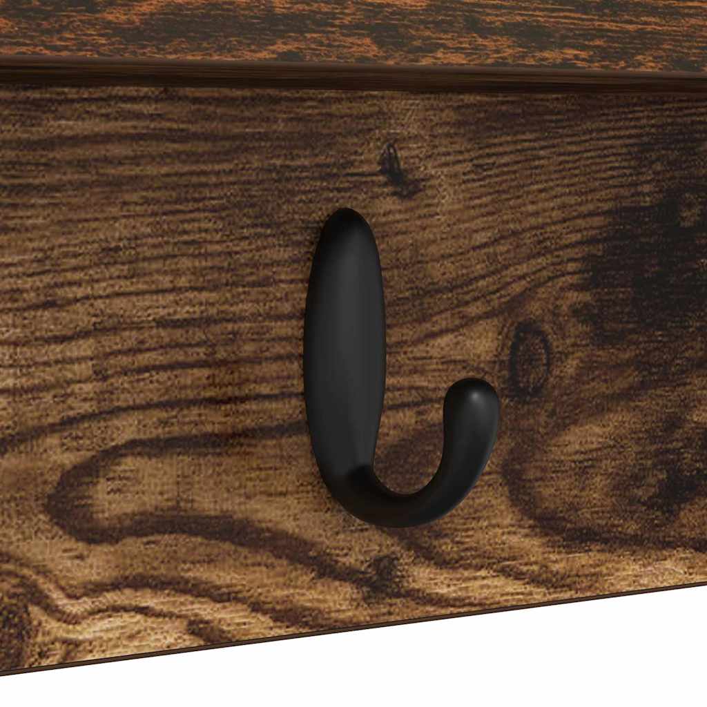 Wall-Mounted Coat Rack Smoked Oak 100 x 10.5 x 18 cm