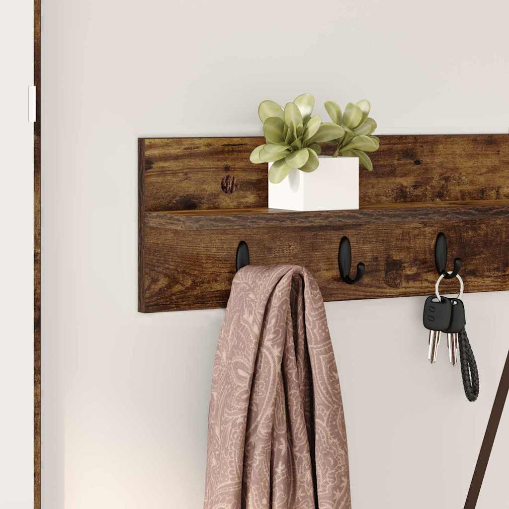 Wall-Mounted Coat Rack Wall-Mounted Smoked Oak Engineered wood