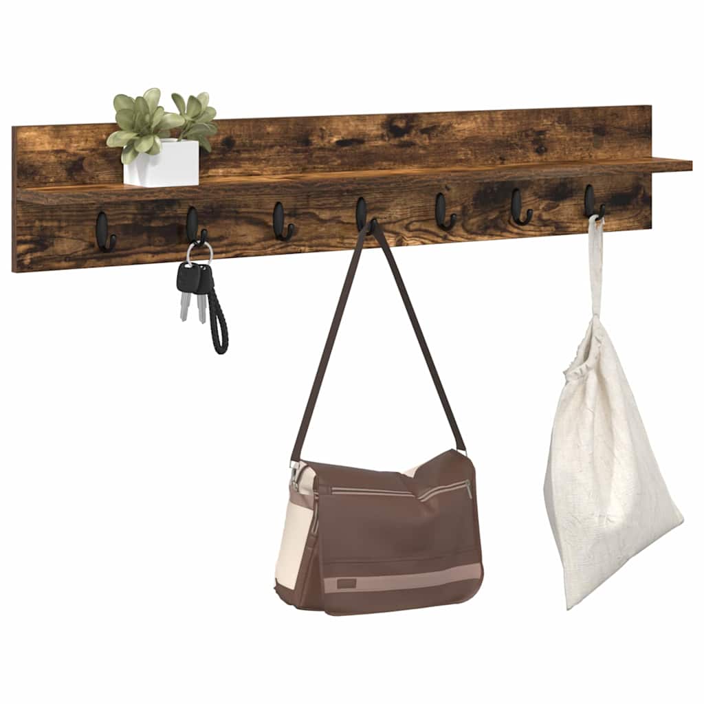 Wall-Mounted Coat Rack Wall-Mounted Smoked Oak Engineered wood